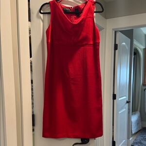 Sleeveless Red Sheath Dress Liz Claiborne 8 petite